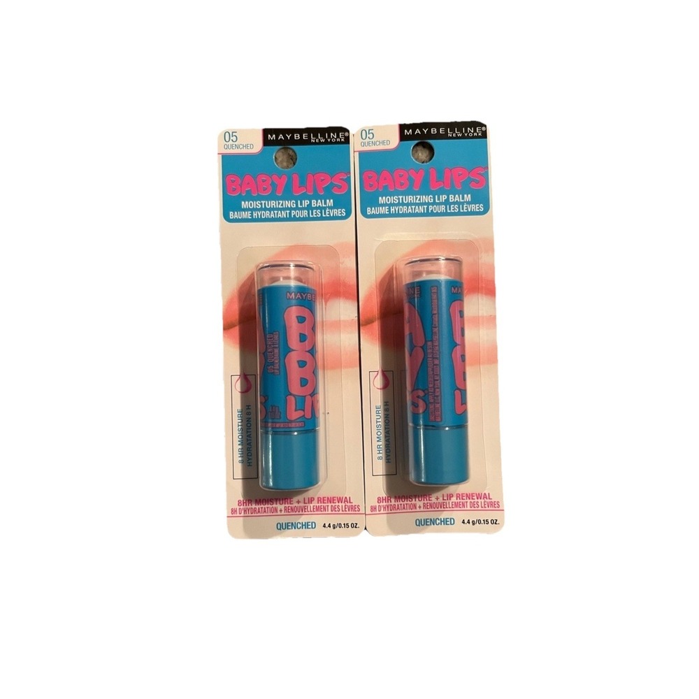 Lot of 2 Maybelline Baby Lips Moisturizing Lip Balm - 05 Quenched - NEW SEALED